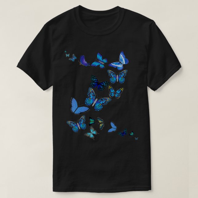 Blue Morpho Butterfly Swarm  T-Shirt (Design vorne)