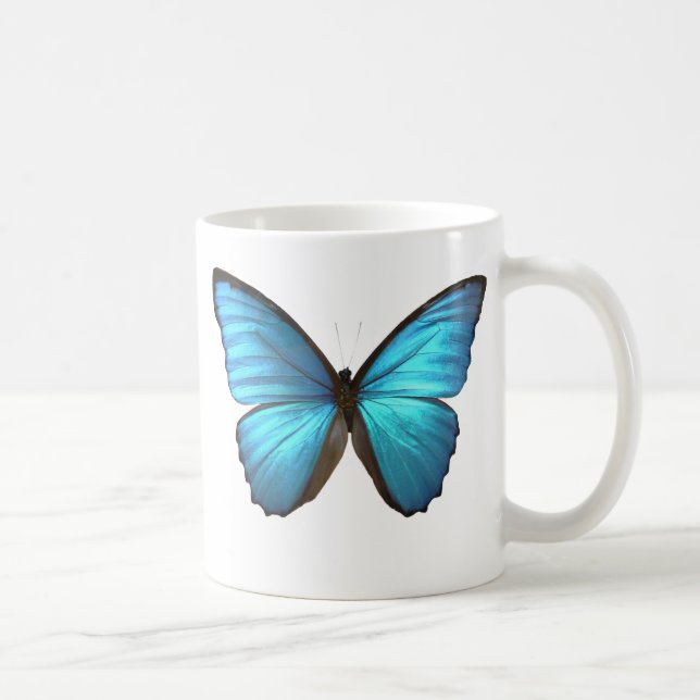 Blue Morpho Butterfly Wings Tasse (Rechts)