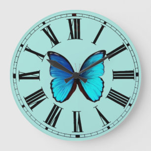 Blue Morpho Wall Clock Große Wanduhr