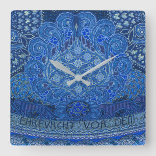 Blue Mosaic Detail, Deutschland Quadratische Wanduhr