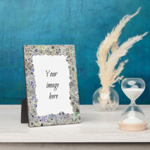 Blue Mosaic Frame Fotoplatte