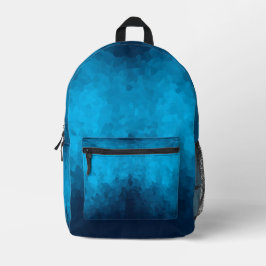 Blue Mosaic Geometric Pattern Bedruckter Rucksack