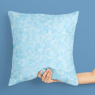 Blue Mosaic Pixel Kissen