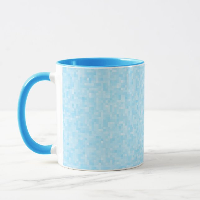 Blue Mosaic Pixel Tasse (Links)