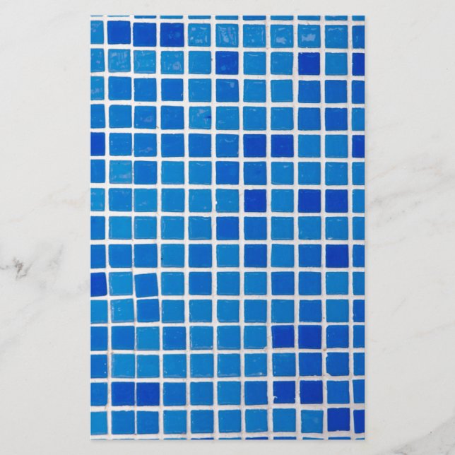 Blue Mosaic Tile Briefpapier (Vorderseite)