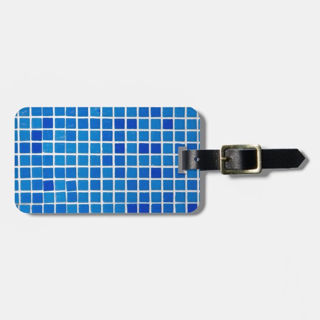 Blue Mosaic Tile Gepäckanhänger (Vorderseite horizontal)