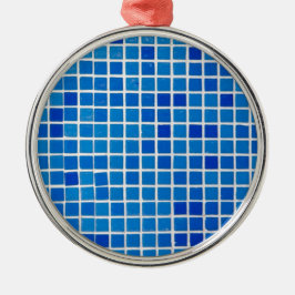 Blue Mosaic Tile Ornament Aus Metall