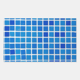 Blue Mosaic Tile Rechteckiger Aufkleber