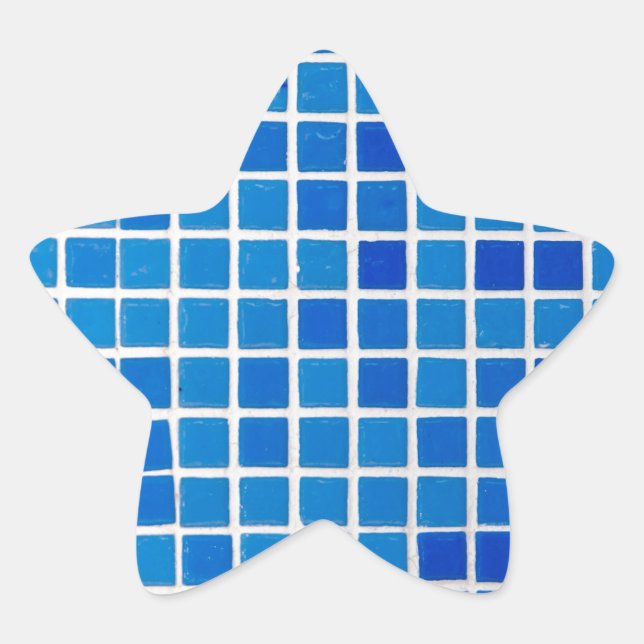 Blue Mosaic Tile Stern-Aufkleber (Vorderseite)