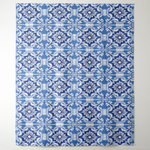 Blue Mosaic Tiles italienisches Brautparty Hinterg Wandteppich