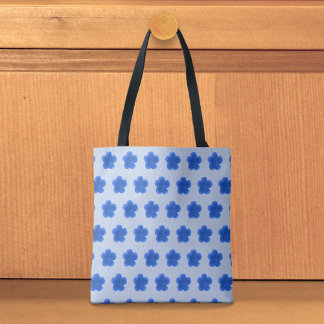 Blue Moss Rose Seamless Pattern Tote Bag