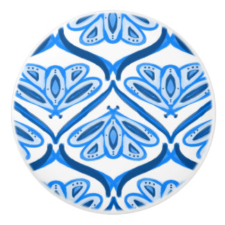 Blue Moth Butterfly Watercolor Looks White Pretty  Keramikknauf