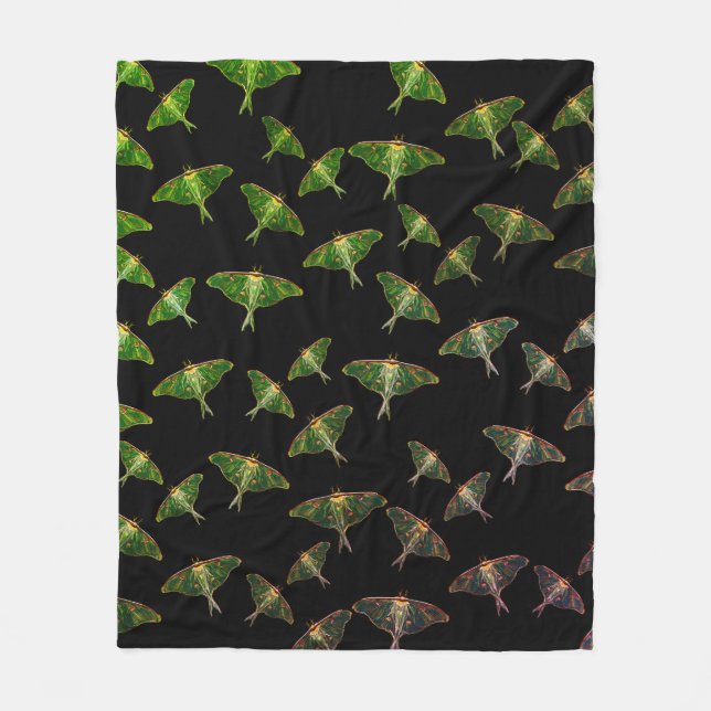 Blue Moths Butterfly Art Fleecedecke (Vorderseite)