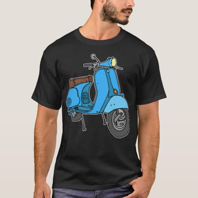 Blue Motor Scooter T-Shirt (Vorderseite)