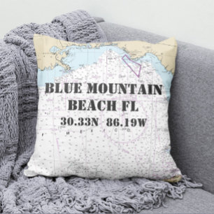 Blue Mountain Beach FL Nautical Chart CUSTOM-Beste Kissen