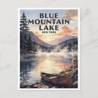 Blue Mountain Lake New York Vintage Reise Postkarte