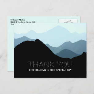 Blue Mountain Range, Rustic Wedding Danke Postkarte