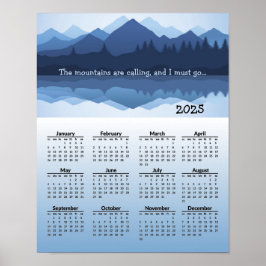 Blue Mountain Reflections 2025 Calendar Poster