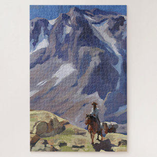 "Blue Mountain Rider" von Edgar Payne Puzzle