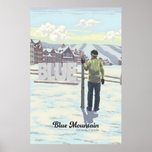 Blue Mountain Ski Resort Kanada Reiseplakat Poster