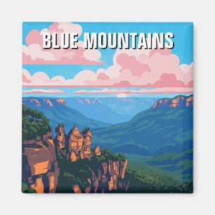 Blue Mountains Australia Reisen abstrakt Magnet