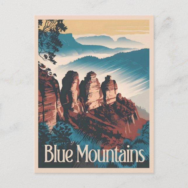 Blue Mountains Australien Vintag Postkarte