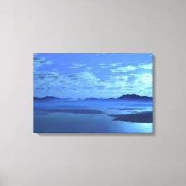 Blue Mountains Blue Lake Fine Art Leinwand Wrap