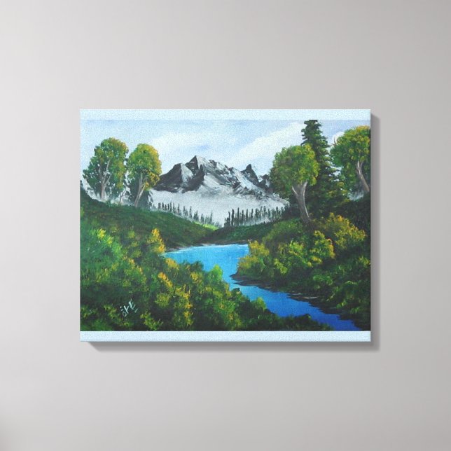 Blue Mountains Forest Lake Landschaft Leinwanddruck (Vorderseite)