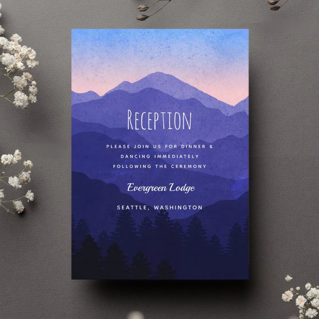 Blue Mountains Hochzeitsempfang Begleitkarte (Von Creator hochgeladen)