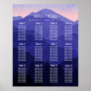 Blue Mountains Hochzeitstabelle Poster