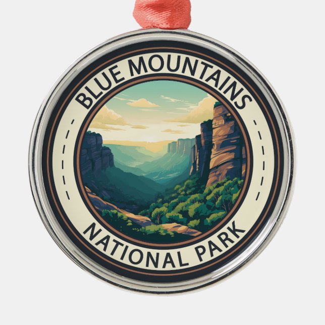 Blue Mountains Nationalpark Australien Vintag Ornament Aus Metall (Vorne)