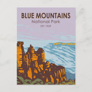 Blue Mountains Nationalpark Australien Vintag Postkarte