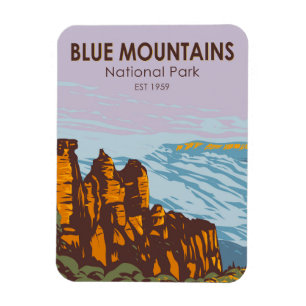 Blue Mountains Nationalpark Australien Vintage Magnet