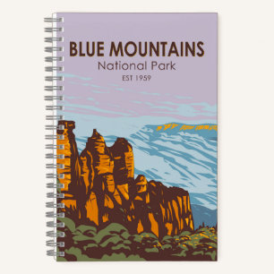 Blue Mountains Nationalpark Australien Vintage Notizbuch