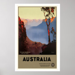 Blue Mountains New South Wales Australia Vintage Poster
