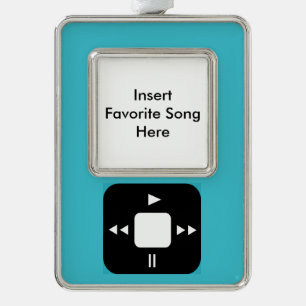 Blue MP3 Player Ornament - Fügen Sie Ihren Liebli Rahmen-Ornament Silber