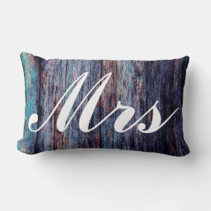 Blue Mr. und Mrs. Wedding Gift Lendenkissen
