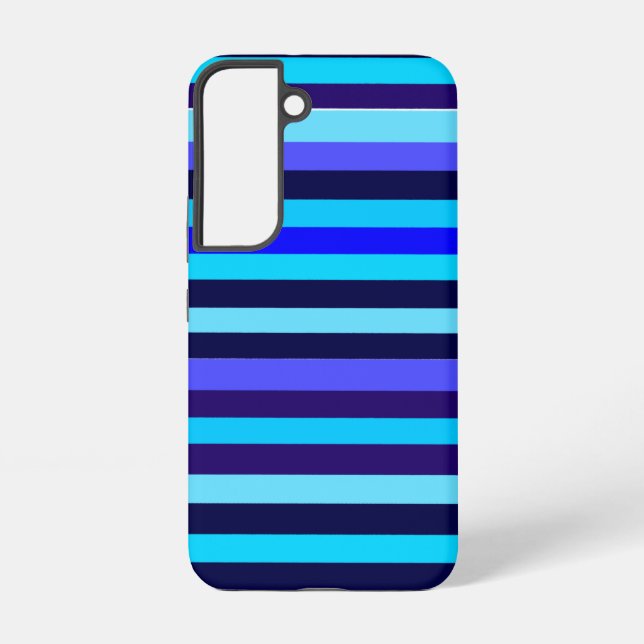 Blue Multi Tone Streifen Samsung Galaxy Hülle (Rückseite)