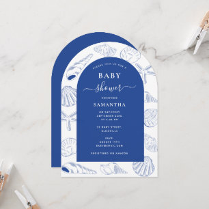Blue Muscheln Beach Summer Arch Baby Dusche Einladung