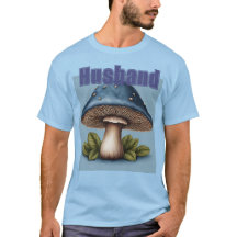 Blue Mushroom Husband T - Shirt