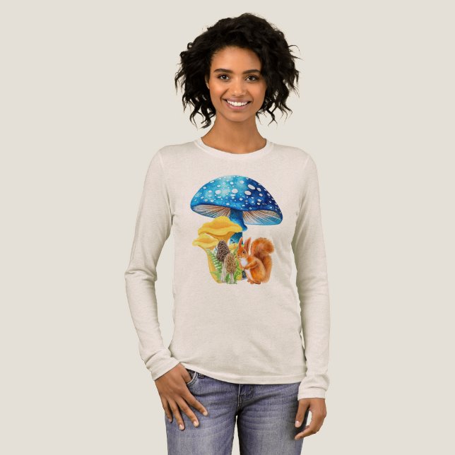 Blue Mushrooms  Tri-Blend Shirt (Volle Vorderseite)