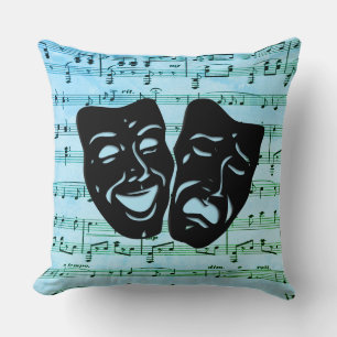 Blue Music Art Unites Theater Masken Kissen