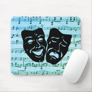Blue Music Art Unites Theater Masken Mousepad