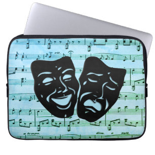 Blue Music Art vereint Theatermasken Laptopschutzhülle