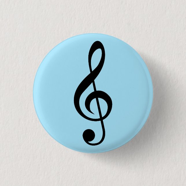 Blue Music Clef Abzeichen Button (Vorderseite)