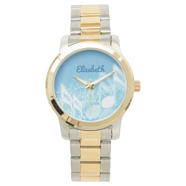 Blue Music Personalisiert Armbanduhr (Vorderseite)