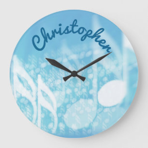 Blue Music Personalisiert Große Wanduhr