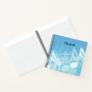 Blue Music Personalisiert Notizbuch
