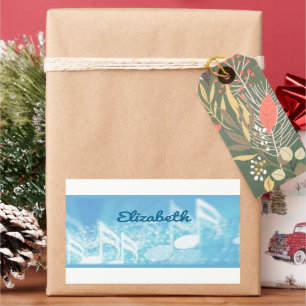 Blue Music Personalisiert Rechteckiger Aufkleber