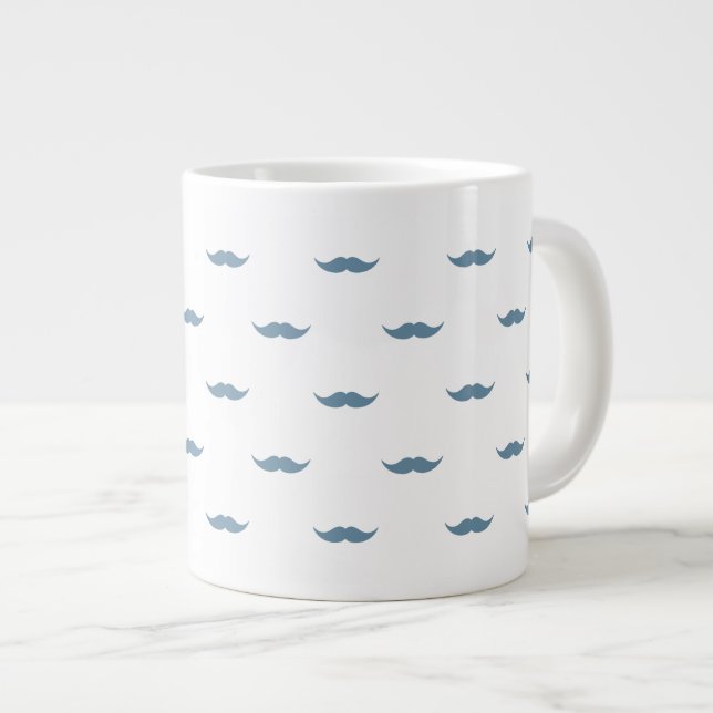 Blue Mustaches Jumbo-Tasse (Vorderseite Rechts)